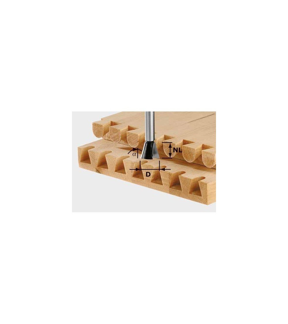 FESTOOL Фреза "ласточкин хвост" HW с хвостовиком 8 мм HW S8 D20/26/10°