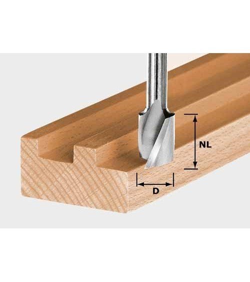 FESTOOL Фреза пазовая спиральная HW с хвостовиком 8 мм HW Spi S8 D10/30