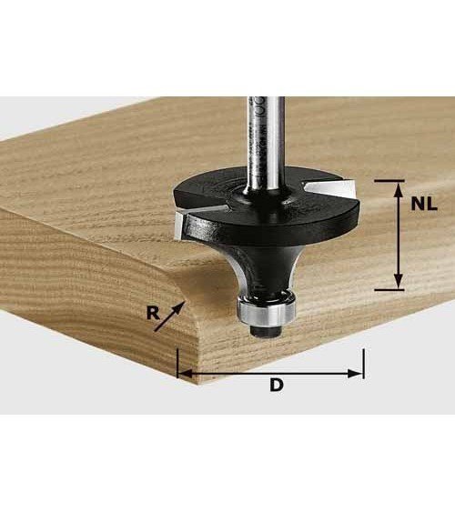 FESTOOL Фреза скругляющая HW с хвостовиком 8 мм HW S8 D19,1/R3 KL