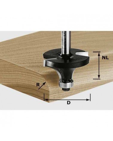 FESTOOL Фреза скругляющая HW с хвостовиком 8 мм HW S8 D19,1/R3 KL